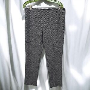 Chico's Ankle Pants Herringbone Print Comfort Stretch Career Casual Woman 1.5 XS